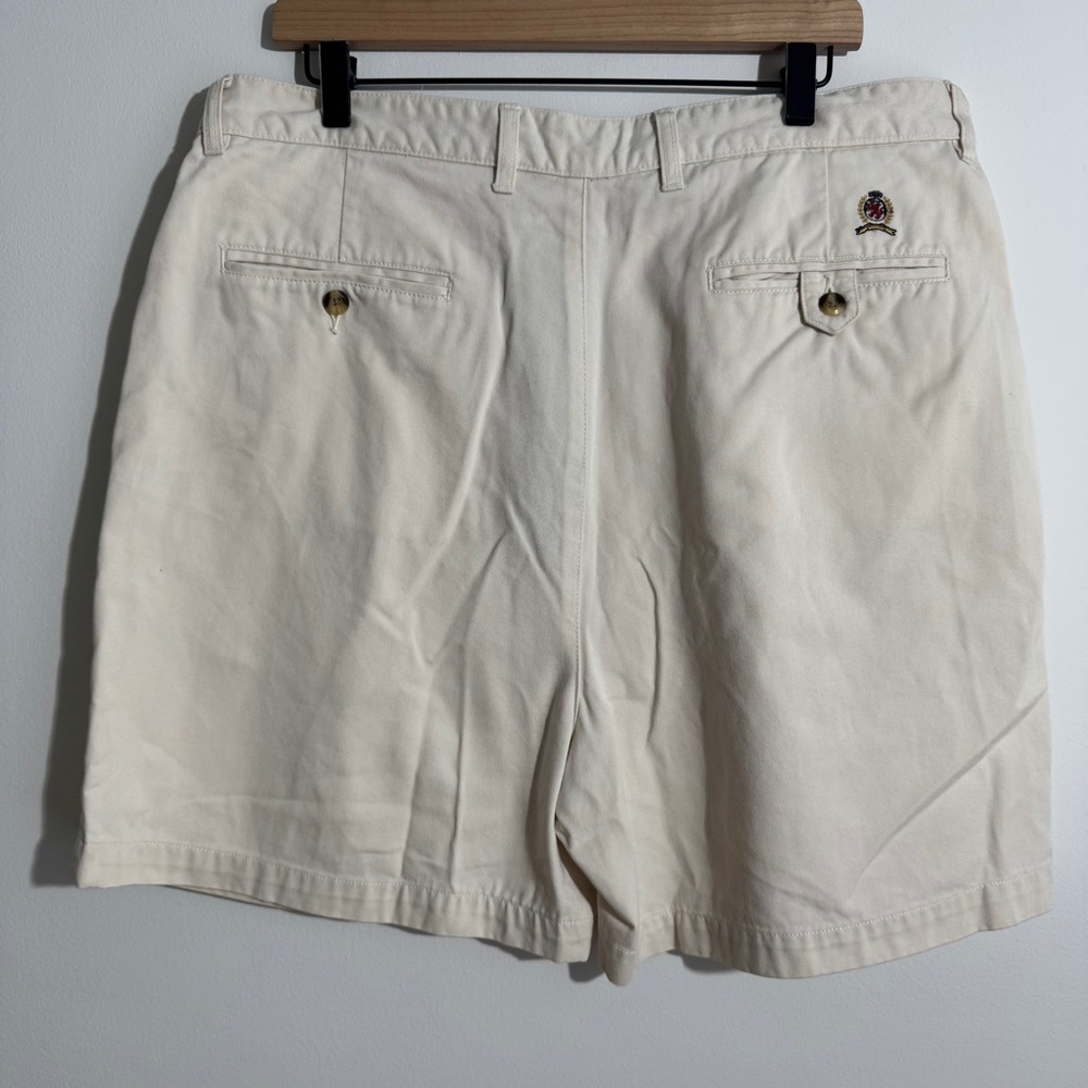 Tommy Hilfiger Khaki Pleated Cotton Shorts Size 38 - Picture 2 of 11